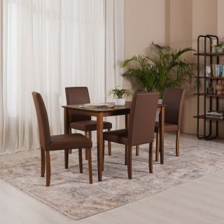 Lenore 4+1 Dining Set Brown