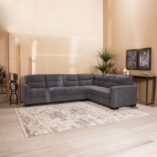 Pavia 3+3 Seaters Corner Sofa Set Grey