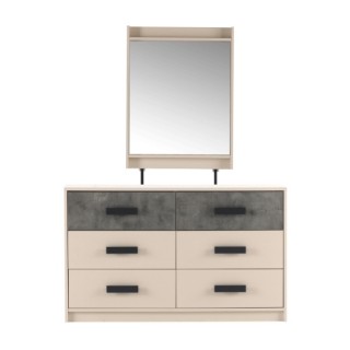 Passito Dresser with Mirror Off-White/Grey