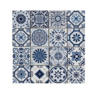 Tribal Stone Mosaic Blue 30X30 cm
