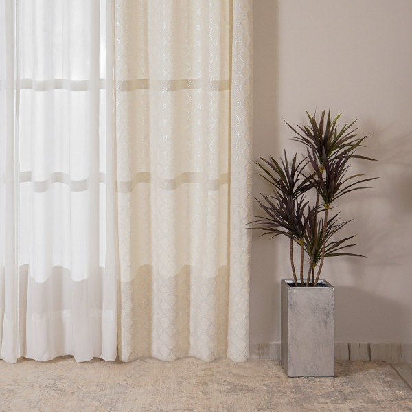 Grommet Curtain Panel Cream 140X300 cm