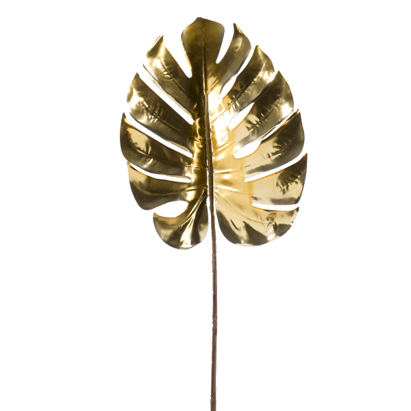Monstera Leaf Metallic Gold 75 cm