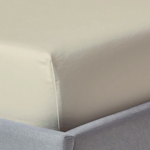 250 Thread Count Cotton Fitted Sheet Beige 180 x 200 Cm