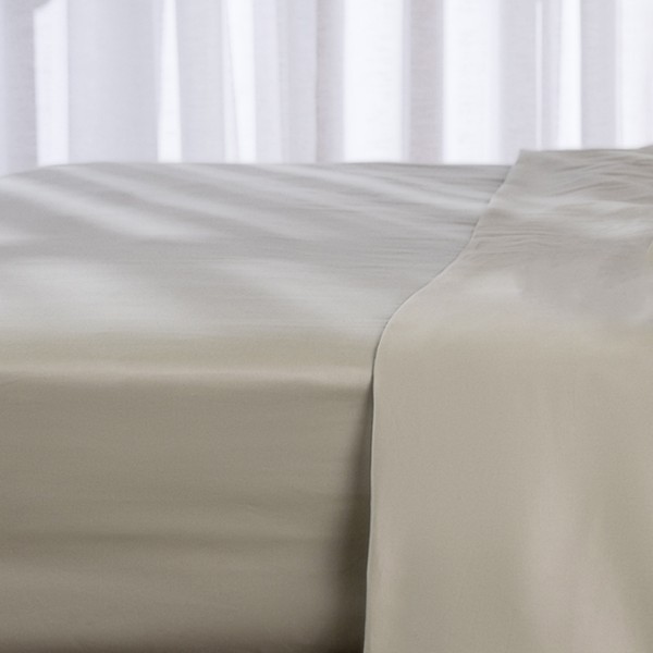 250 Thread Count Cotton Fitted Sheet Stone 180x200 cm