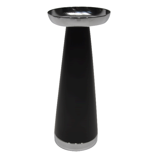 Pillar Candle Holder Black 10Cm