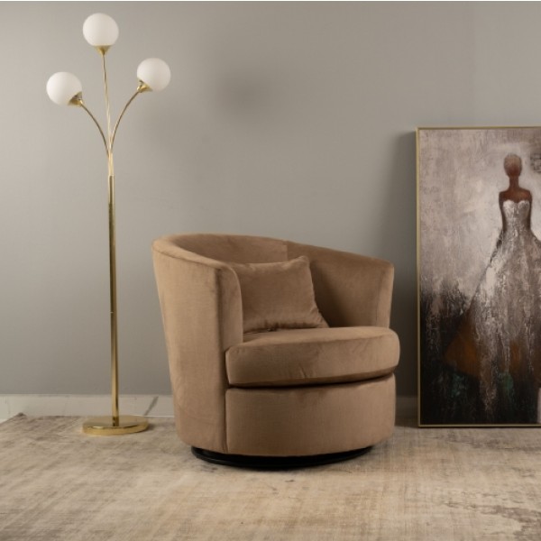 Lacy Swivel Armchair Taupe