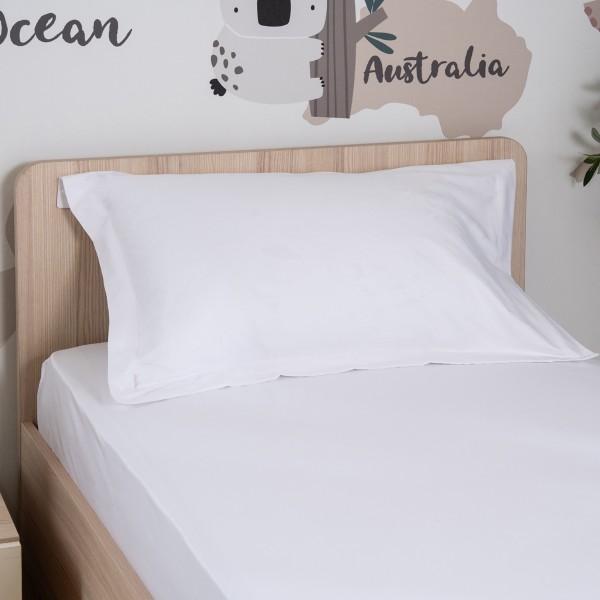 250 Thread Count Cotton Kids Fitted Sheet Set White 90X200 cm