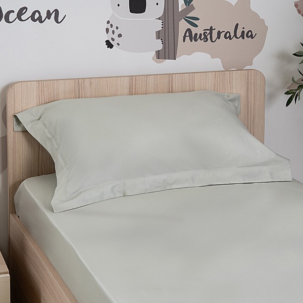 250 Thread Count Cotton Kids Fitted Sheet Set Stone 90X200 cm