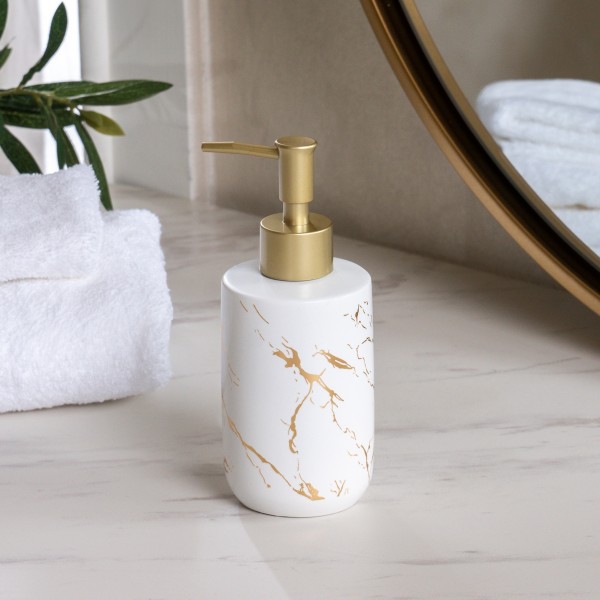 Nova Soap Dispenser White - Gold
