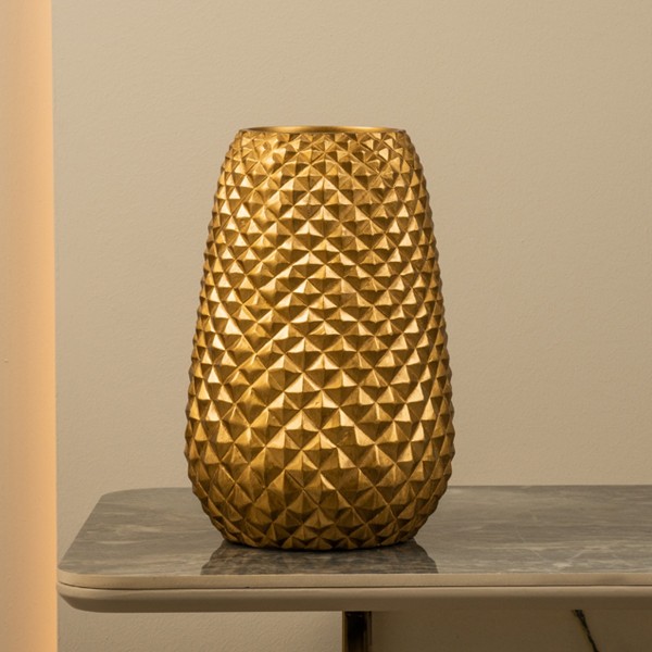 Diamond Vase Gold 20x20x30.5 cm