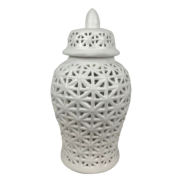 Dana Porcelain Lidded Jar White 19.5x19.5x36 cm
