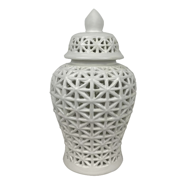 Dana Porcelain Lidded Jar White 17x17x26 cm