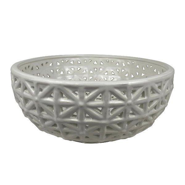 Dana Porcelain Decorative Bowl White 30x30x10 cm