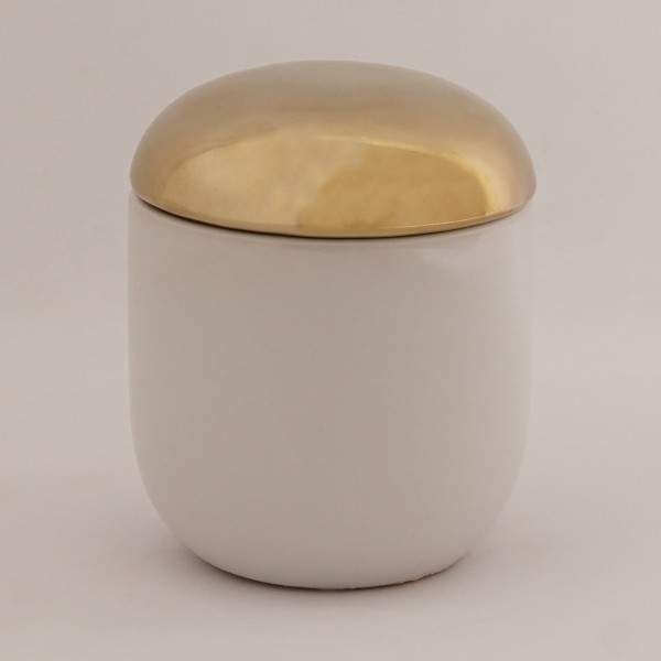 Duo Ceramic Lidded Jar White 9x9x10.8 cm