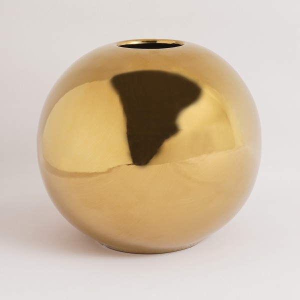 Sphere Ceramic Vase Gold 21.5x18.5 cm