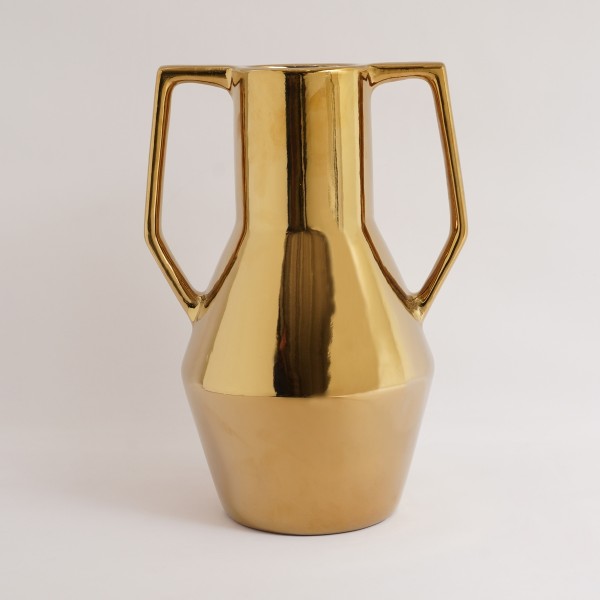 Elle Ceramic Vase Gold 22.2x17.5x31.5 cm