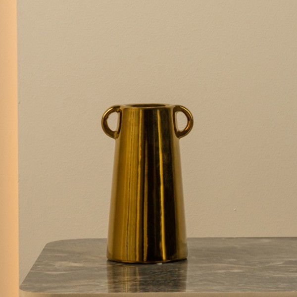 Elle Ceramic Vase Gold 11.5x10.2x19.3 cm