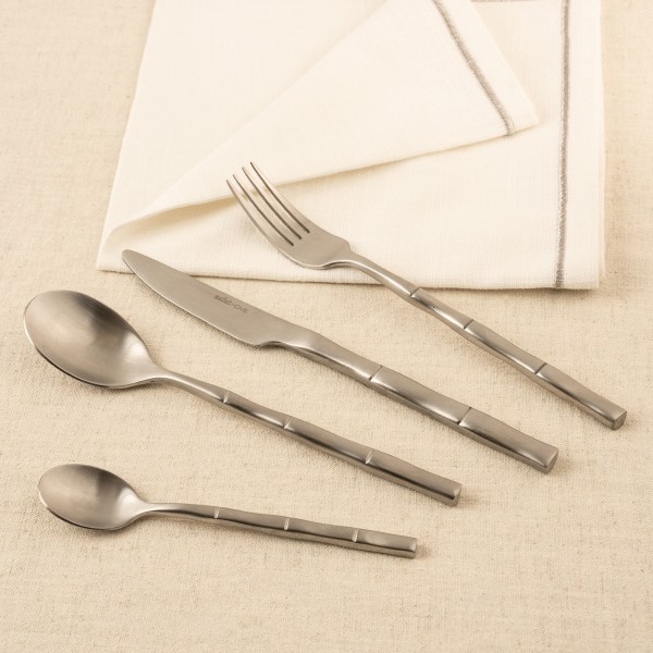 Crakle Cutlery Silver 24 Pcs