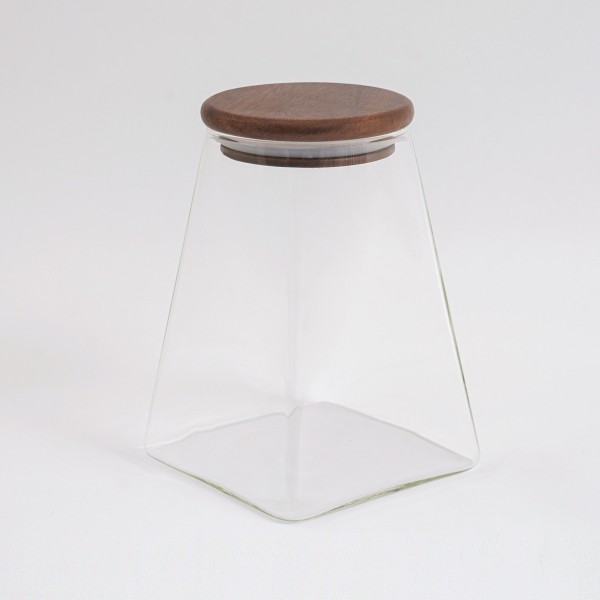 Pyramid Canister Wood Large