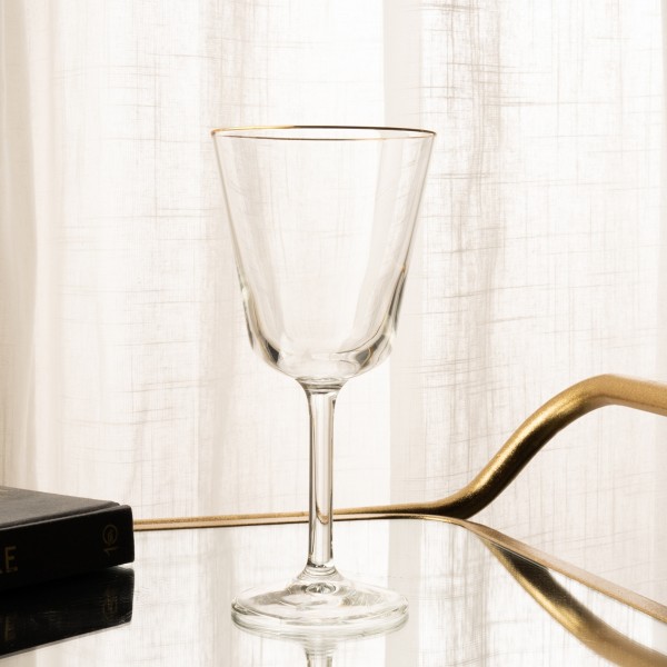 Arona Stem Glass with Gold Rim 280 Cc 