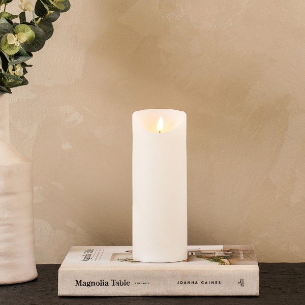 Sparkly White LED Candle 7.5x20 cm