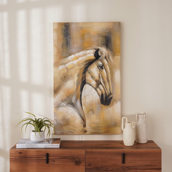 Horse Oil Canvas Brown 60x100 cm