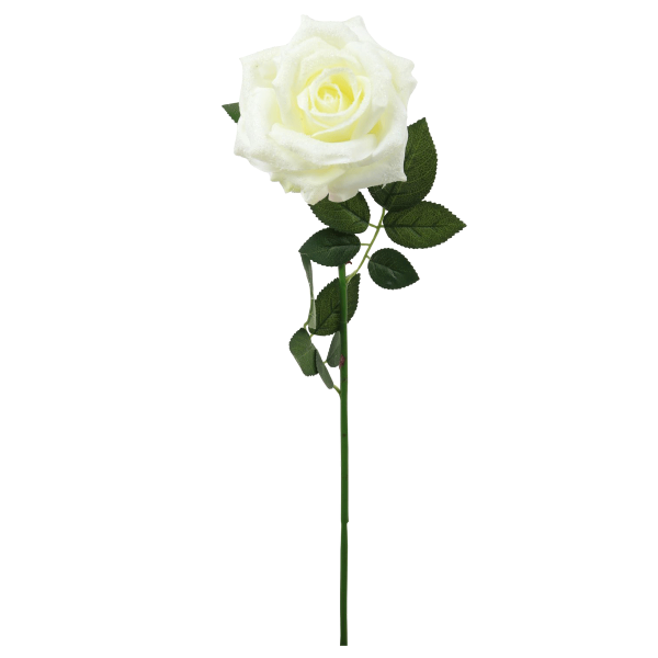 Silk Sparkle Open Rose Ivory 72x11 cm