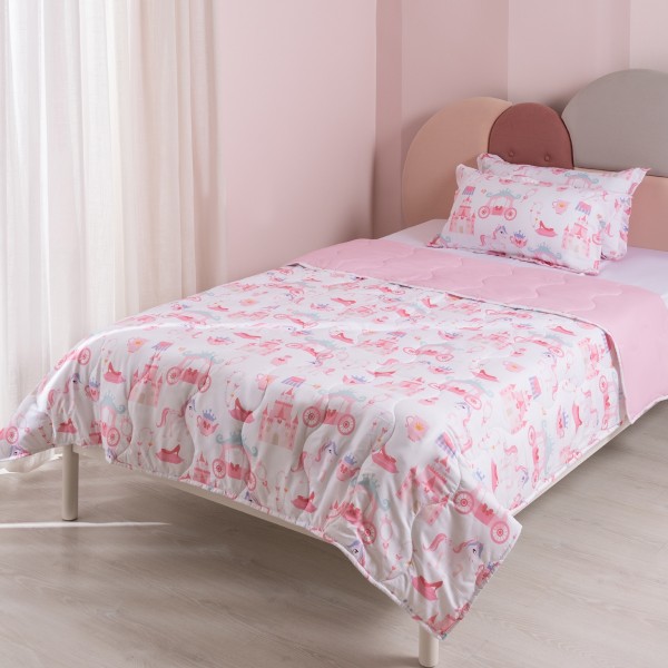 Princess Kids Comforter Set Pink 180x220 cm