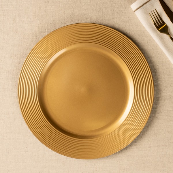 Ripple Charger Plate Gold Round Diameter 33 cm