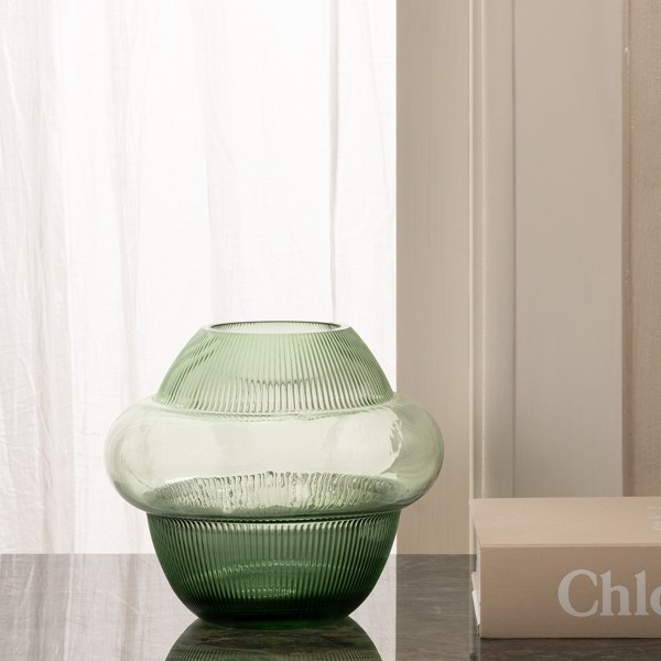 Novel Vase Green 20.5x20.5x17.5 cm