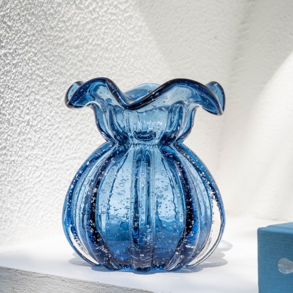 Burgeon Bud Vase Blue 11x11x12 cm