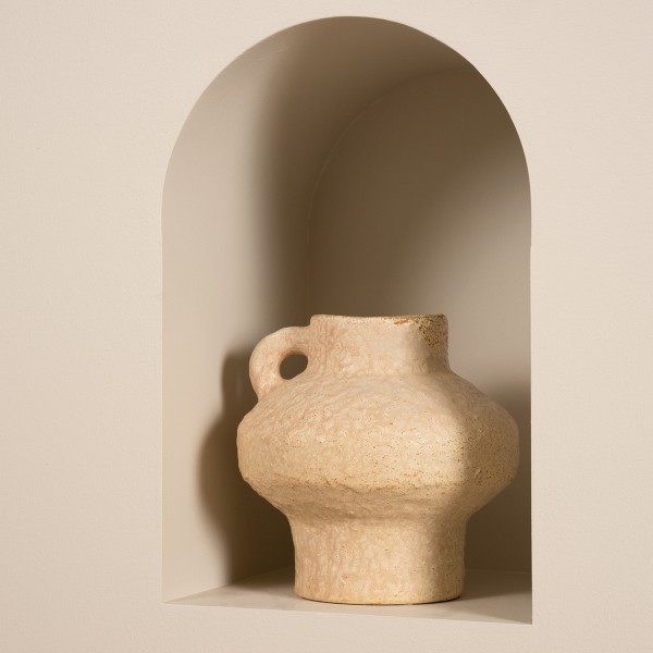 Cragg Vase Light Beige 22.2x22.2x22.5 cm