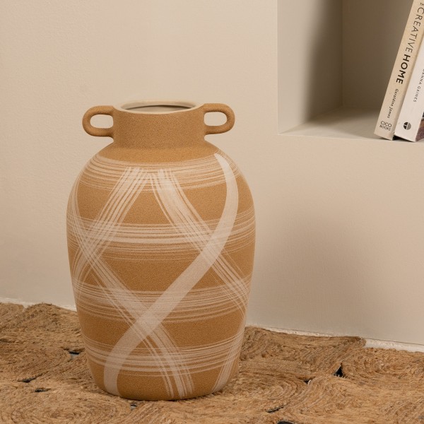 Cane Vase Beige 26x26x38.4 cm