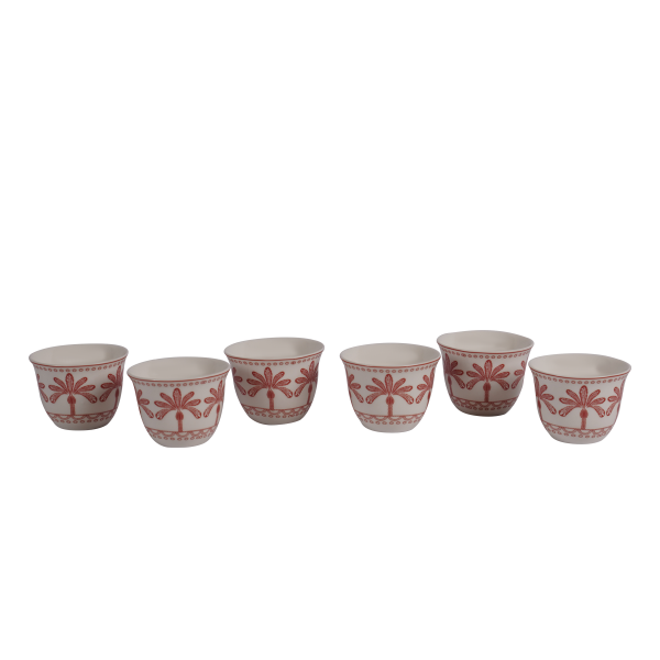 Draa Gahwa Cup Set of 6Pcs Clay