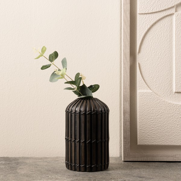 Bamboo Vase Black 12.5X12.5X19.5 cm