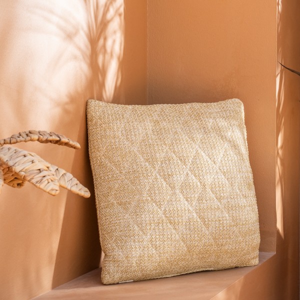 Shio Outdoor Straw Cushion Beige 50x50 cm