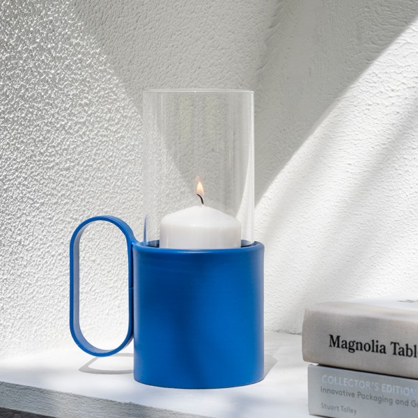 Satara Lantern Decor Blue 14x9x21 cm