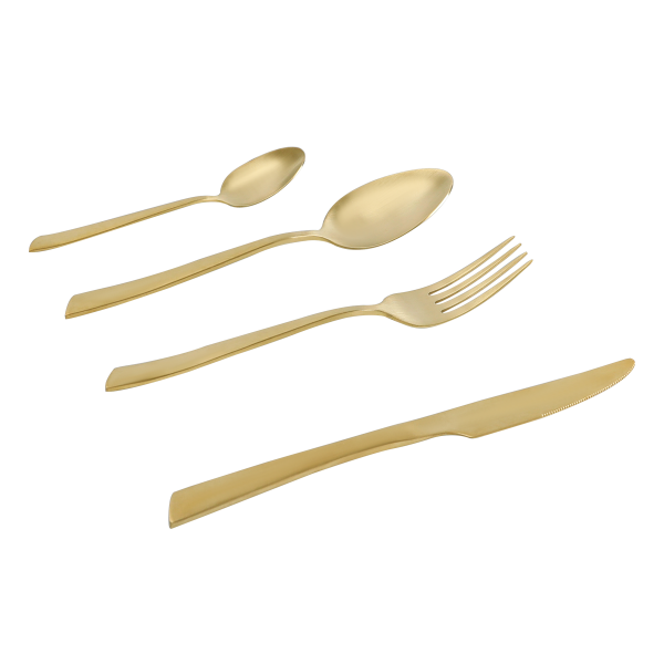 Matte Gold 24 Pcs Cutlery Set