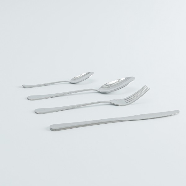 Cutlery Set 24 Pcs Glossy Silver
