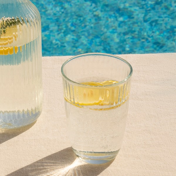 Ribbed Carafe Set Clear