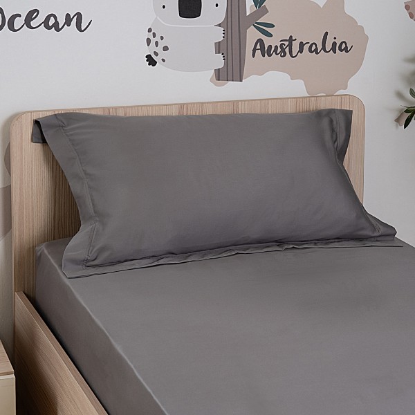 250 Thread Count Cotton Kids Fitted Set Silver 120X200 cm