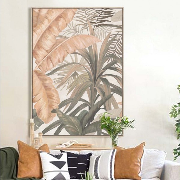 Palm Framed Art Clay 100x75 cm