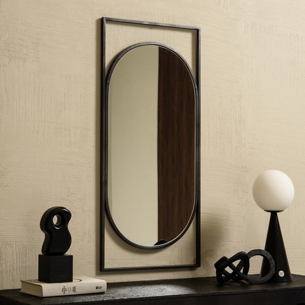 Nolan Mirror Black 85x40 cm