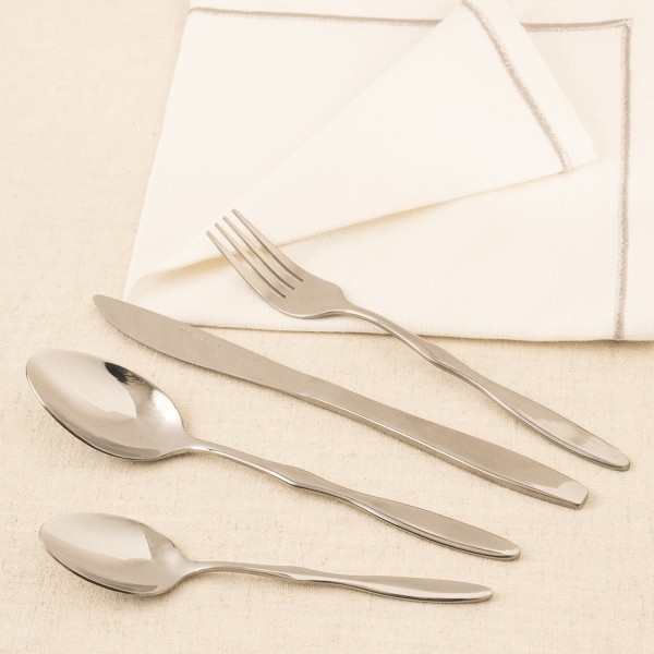 Ripple Stainless Steel Cutlery Set 24Pcs Silver