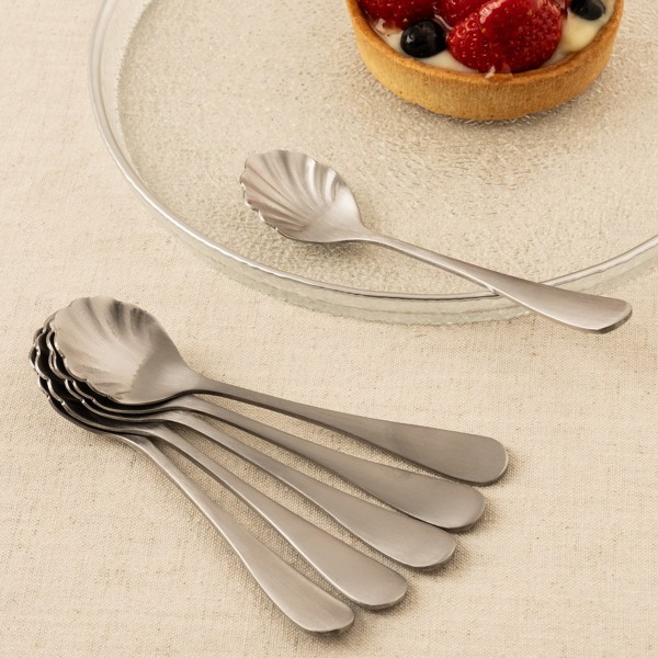 Nessy Stainless Steel Ice Cream Spoon Set 6Pcs Silver