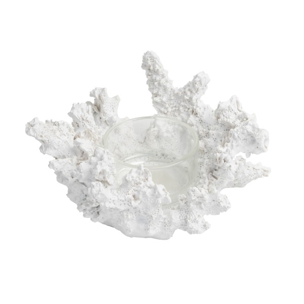 Coral Candle Holder White 11X9.7X5.8 cm