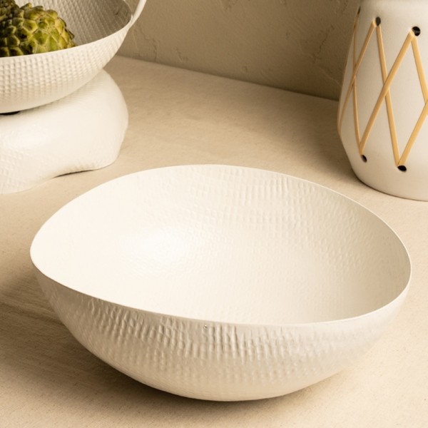 Crate Serving Bowl Steel White 35X30X14 cm