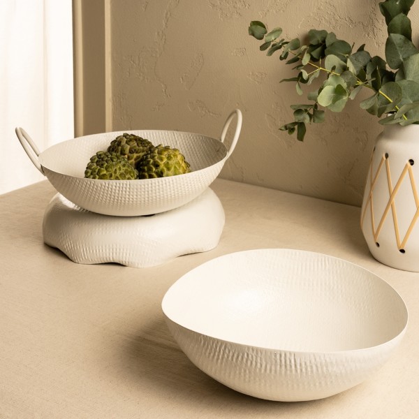Crate Serving Bowl Steel White 30X30X10 cm