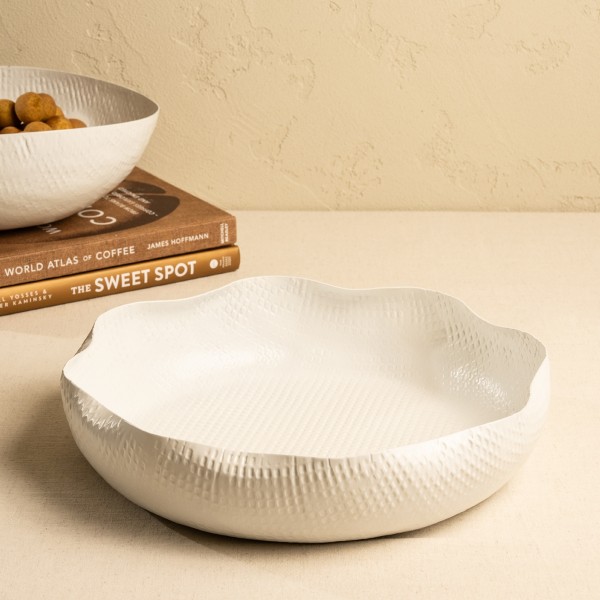 Crate Serving Bowl Steel White 32X32X8 cm