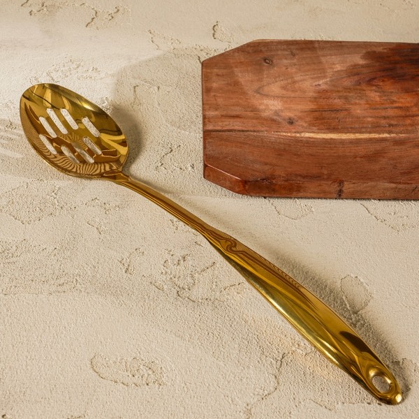 Jade Slotted Spoon Gold H37.5 cm